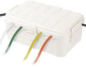 Flemoon Large Outdoor Electrical Box (12.5 x 8.5 x 5 inch), IP54 Waterproof Outdoor Extension Cord Cover Weatherproof, Protect Outlet, Plug, Socket, Timer, Power Strip, Holiday Light Decoration, White
