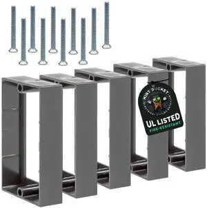 3/4" Single Gang Receptacle Outlet Box Extenders UL Listed, Screws (6-32 x 1.25), Electrical Outlet Extender for Electrical Box & Electrical Outlet Switches, Black/Gray (Pack of 5)