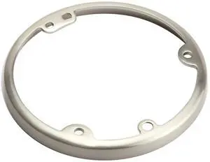 Enerlites 975509-S-STICKERED Round Floor Box Mounting Ring Compatible with 975503 975502 975501 Covers Nickel Plated Brass, 4.25"