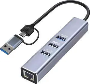 USB to Ethernet Adapter, 3-Port USB 3.0 Hub with RJ45 10/100 Ethernet Adapter(2X USB2.0 and 2xUSB3.0) Aluminum Network, Compatible with iMac, PC, Chromebook Laptops, USB to Ethernet Adapter, 3-Port USB 3.0 Hub with RJ45 10/100 Ethernet Adapter(2X USB2.0 and 2xUSB3.0) Aluminum Network, Compatible with iMac, PC, Chromebook Laptops,