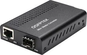 10G Media Coverter, 10 Gigabit Fiber to 10G Copper UTP Ethernet Media Converter, Mini Unmanaged 1x 100M/1G/2.5G/5G/10GBase-T RJ45 to 1x 10GBase-X SFP+ Slot 10Gigabit Ethernet Media Converter