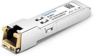 QSFPTEK 1.25G Gigabit SFP Copper RJ45 Module, SFP to RJ45, 10/100/1000BASE-T Mini-GBIC, Ethernet Transceiver for Ubiquiti UF-RJ45-1G, Supermicro,up to 100m