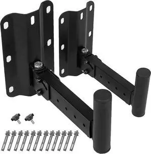 PA Speaker Mount Bracket Support up to 110lbs-Adjustable Speaker Wall Mount Brackets-Heavy Duty Speaker Mounts-Speaker Stand(2 Packs,Black)