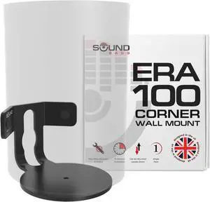 Sound Bass ERA100 Corner Wall Mount Bracket - Low Profile, Black, Single (1pc), Complete with All Mounting Hardware Compatible with Sonos ERA 100 Speaker