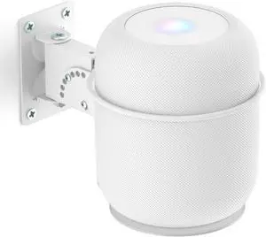 Adjustable Speaker Mount for Homepod 2 Wall Mount Bracket with Dust-Proof Cover Compatible with Homepod 2nd Generation Mount - Heavy Duty Speaker Mount for Homepod 2nd Gen Shelf, White