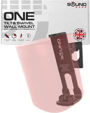 Sound Bass ONE, ONE Gen 2, ONE SL, Play:1 Wall Mount Bracket, Black, Single, Compatible with Sonos ONE, ONE Gen 2, ONE SL & Play 1