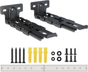 Soundbar Wall Mount Bracket Universal Soundbar Mount Shelf Depth Adjustable (3.65"-6.65") for Bose, Samsung, Vizio, LG, Dolby Atmos Soundbars (Black: V01_Pro)