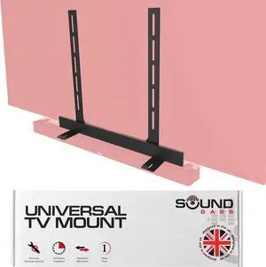 Sound Bass Universal Under TV Mount Black Compatible With Bose Smart Soundbar 300/500/550/600/700/900/Ultra, TV Speaker, Soundtouch 300 - Invisible Once Fitted, Fast & Easy Way to Mount Your Sound Bar