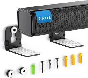 notiela 2 Pack Universal Soundbar Mount Shelf Sound Bar Mounts for Samsung, Sony, LG, Vizio, Bose, Onn and More Soundbar Wall Mount - Sound Bar Mount Under TV