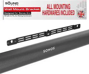 Sound Bass Arc Wall Mount Bracket, Black, Compatible with Sonos Arc and Arc Ultra, Adjustable Depth, All Hardware Included, Designed in The UK