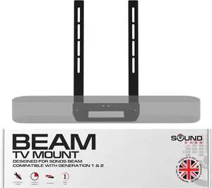 Sound Bass Beam TV Mount, Compatible with Generation 1 & 2 Sonos Beam Mounting Bracket for TV, Black, Full Hardware Kit Included, Beam Soundbar