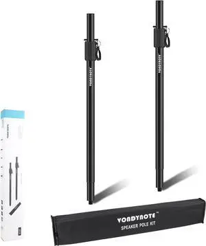 Multi Speaker Pole for Subwoofer with Height Adjustment Fits M20 Threaded Mount and 35mm Mount with Carry Bag, Set of 2