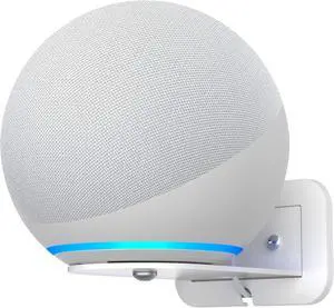 HomeMount Metal Wall Mount for Google Nest Mini & Echo 4th Gen - Speaker Wall Mount Holder with Cable Management to Hide Messy Wires Space-Saving Accessories(White)