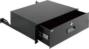 Tecmojo 3U Rack Drawer,Rack Mount Drawer for 19in Network Equipment/Server/AV Rack or Cabinet Enclosure,Sliding and Lockable Server Rack Drawer - Load-Bearing 44lb (20kg),with Cable Management Holes
