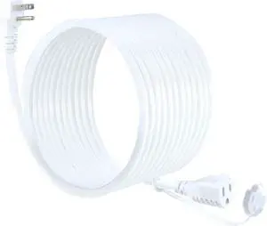 20 Feet Outdoor Waterproof 16AWG 90Degree Flat Plug Extension Cord, White Garden All Weather 16AWG 13Amp 1625Watt Grounded 3Prong SJTW Cord