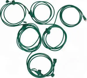 Eversimpleinc 50FT Outdoor Extension Cord with 6 Outlets Evenly Spaced··, with Waterproof Cover, Ideal for Outdoor Decoration Lawn Patio Lights, 16AWG/3C SJTW, ETL Listed