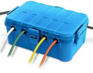 Flemoon Large Outdoor Electrical Box (12.5 x 8.5 x 5 inch), IP54 Waterproof Outdoor Extension Cord Cover Weatherproof, Protect Outlet, Plug, Socket, Timer, Power Strip, Holiday Light Decoration, Blue