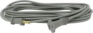 Woods Light Duty Extension Cord - 16 Gauge 2 Prong SVT - Flexible Vinyl Jacket to Prevent Tangles - Ideal for Indoor Use with Vacuums, Printers & Small Appliances - Gray Cord - 20 Feet