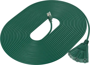 DEWENWILS 50FT Outdoor Extension Cord, 16/3 SJTW Tri-Tap Power Cable, Weatherproof, Heavy Duty Extension Cord for Outdoor String Light and Landscaping Lights, ETL Listed, Green DEWENWILS 50FT Outdoor Extension Cord, 16/3 SJTW Tri-Tap Power Cable, Weatherproof, Heavy Duty Extension Cord for Outdoor String Light and Landscaping Lights, ETL Listed, Green