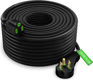 Maximm Flat Plug Extension Cord 50 ft with Slim Space-Saving Plug Design, Low Profile Extension Cord 16AWG (Black)