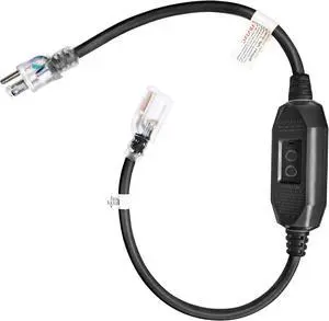 6FT GFCI Lighted Outdoor Extension Cord - 16 Gauge 3 Prong SJTW Black Extension Cable with 3 Prong Grounded Plug for Safety,UL Listed