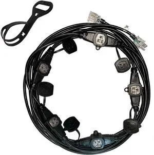 30Ft 14/3 Multi-Outlet Heavy Duty Extension Cord, 6 Outlets Evenly Spaced Every 5Ft,Indoor/Outdoor Christmas Lighting, Holiday Decorations, Uplighting, Stage Backlines,UL Listed