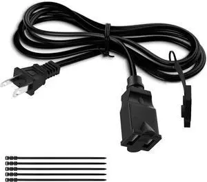 2 Prong Extension Power Cord 20 FT, Elecan US AC Male to Female Power Cable 125V 10A ETL Listed Outlets for NEMA 1-15P to NEMA 1-15R with Waterproof Safety Plug Cap+ Ties- Polarized