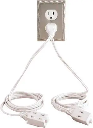 Collections Etc Double Ended Extension Cord, White