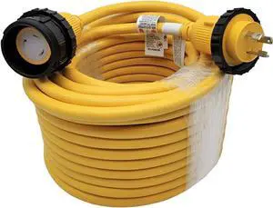 Parkworld RV Shore Power Extension Cord, NEMA L5-30 Twist Lock 30A Extension Cord, Female with Seal Collar, Yellow