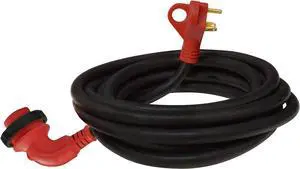 Valterra Mighty Cord RV 30-Amp 90-Degree Detachable Power Cord, 25-Foot Cord for RV, Red