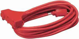 Southwire 25ft SJTW 14/3 Three-Way Power Block (Red); 25 ft, 4217SW8804