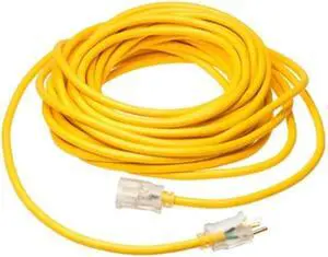 Southwire Polar Solar Extra Heavy Duty Extension Cord - Built for Cold Weather & Rugged Use - SJEOOW Jacket - High Visibility Yellow - Waterproof - Lighted End - 10/3 Outdoor Cord - 100 Feet