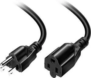 Short Power Extension Cord Outlet Saver, 15 Amp to 20 Amp Plug Adapter Cord (10FT)