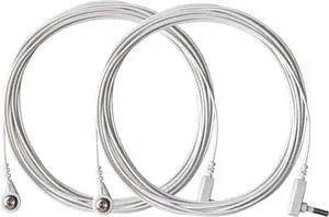 2 Pack Grounding Cords for Grounding Products, Grounding Mat Wire, Grounding Mat Cord, Grounding Sheet Replacement Cord. Fits All Popular Brands White, 15 Feet