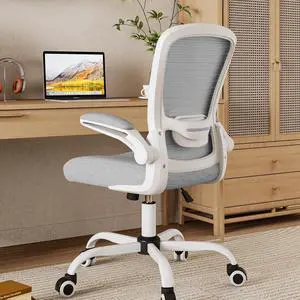 Mimoglad Ergonomic High Back Mesh Office Chair, Adjustable Lumbar Support, Thickened Seat Cushion (Modern, Moon Gray)