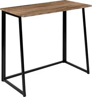 Flash Furniture Walker Small Rustic Natural Home Office Folding Computer Desk - 36"