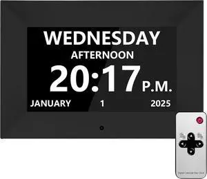 Bgift 7 Inch Digital Alarm Clock with Date and Day of Week for Seniors-12 Alarms 20 Reminder Digital Calendar Auto Dimmable Perfect for Elderly Bgift 7 Inch Digital Alarm Clock with Date and Day of Week for Seniors-12 Alarms 20 Reminder Digital Calendar Auto Dimmable Perfect for Elderly