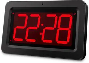 Digital Wall Clock, 3,2'' Led Large Display Alarm Clock, 2-Level auto dimming, 2 Ways of Power (USB or Battery), 2 D Cell Batteries Last About 12 Monthsfor Bedroom