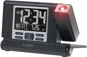 La Crosse Technology 616A-56647-INT Travel Projection Alarm with Fold Out Stand