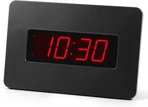 Digital Wall Clock Battery Operated with LED Display, Wall Clock with Backlight, Table-top, Alarm, Brightness Adjustable,12/24Hr