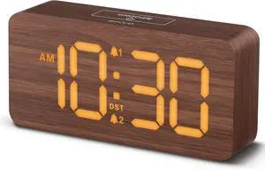 uscce Wooden Digital Alarm Clocks for Bedrooms: Dimmable Dual Alarm Clock with Large Numbers for Bedside Desk - Loud Alarm for Heavy Sleepers with Volume Control - Wood Decor & Gifts uscce Wooden Digital Alarm Clocks for Bedrooms: Dimmable Dual Alarm Clock with Large Numbers for Bedside Desk - Loud Alarm for Heavy Sleepers with Volume Control - Wood Decor & Gifts
