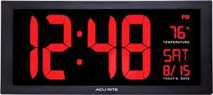 AcuRite 75100C 18-Inch Large Led Clock with Indoor Temperature