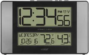 La Crosse Technology 513-1417H-AL-INT Atomic Clock with Temperature & Humidity