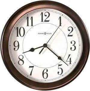 Howard Miller Virgo Wall Clock - Round Analog Clock, Battery Operated with Quartz Movement, Sturdy Metal Frame, Modern Display, Easy-to-Read Numerals - Ideal for Kitchen, Bedroom, & Living Room Decor