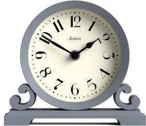 JONES CLOCKS® Saloon Mantel Clock | Traditional Double Scroll Design | French Navy | Contemporary Classic Style for Desk, Table, Shelf or Bedside JONES CLOCKS® Saloon Mantel Clock | Traditional Double Scroll Design | French Navy | Contemporary Classic Style for Desk, Table, Shelf or Bedside