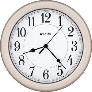 JUSTIME 8.5 inch Water Resistant Wall Clock for Bathroom Clock for Wall Decor Small Space Kitchen Clocks Office Boat RV Silent Wall Clock Non Ticking