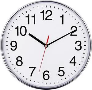 Plumeet Extra Large Wall Clock - 16" Non Ticking Silent Quartz Black Wall Clocks - Simple Design Wall Clocks for Living Room Decor, Battery Operated, Chrome Plumeet Extra Large Wall Clock - 16" Non Ticking Silent Quartz Black Wall Clocks - Simple Design Wall Clocks for Living Room Decor, Battery Operated, Chrome