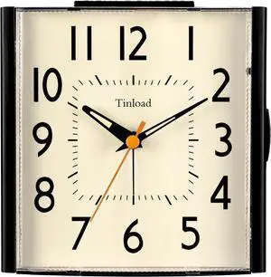 4.7" Large Vintage Retro Analog Alarm Clock, Super Silent Non Ticking Clock with Manual Light, Snooze, Battery Operated, Simply Design, for Living Room, Bedroom, Bedside, Desk, Gift Clock
