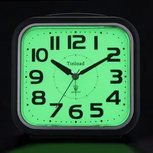 5.5" Large Analog Alarm Clock Silent Non Ticking, Glow in Dark dial, Gentle Wake, Beep Sounds, Increasing Volume, Battery Operated Snooze and Manual Light, Easy Set (Best for Elder)