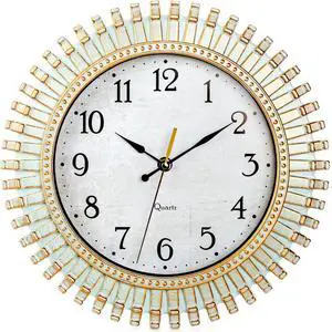 12" Retro Wall Clock, Silent Non-Ticking Round Clock, Aqua Battery Operated Quartz Clock, Plastic Vintage Clocks for Living Room Bedroom Kitchen Home Office Classroom School Decor